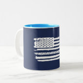 U.S. Flag Cycling Zweifarbige Tasse (Vorderseite Links)
