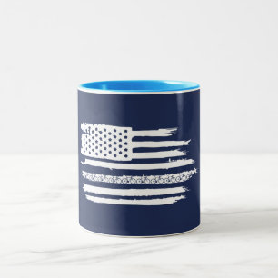 U.S. Flag Cycling Zweifarbige Tasse