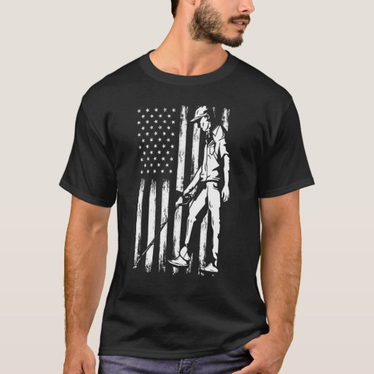 U.S. Flag Metal Detection 4. Juli Metal de T-Shirt (Vorderseite)