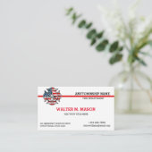 U.S. Flag Red Line Firefighter Business Card Visitenkarte (Stehend Vorderseite)