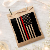 U.S. Flag Thin Red Line Symbolic Memorial auf eine Geschenktütchen (Ausgeschnitten)