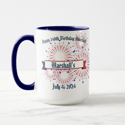 "U.S. Flag with Eagle" Anpassbar Tasse (Links)