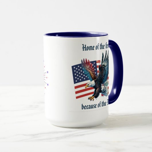 "U.S. Flag with Eagle" Anpassbar Tasse (VorderseiteRechts)