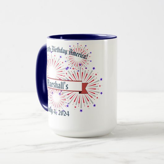 "U.S. Flag with Eagle" Anpassbar Tasse (Vorderseite Links)