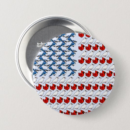U.S. Flagge der Vögel Button (Vorne & Hinten)