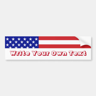 U.S. Flagge - schreiben Sie Ihren eigenen Text Autoaufkleber