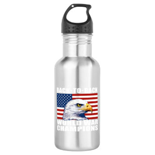 U.S. Flagge u. Eagle-Weltkrieg-Meister Edelstahlflasche