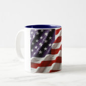 U.S. Flaggen-wellenartig bewegende Kaffee-Tasse Zweifarbige Tasse (Vorderseite Links)
