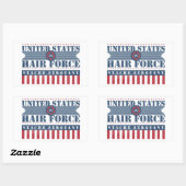 U.S. Hair Force Stache Sergeant Rechteckiger Aufkleber (Blatt)