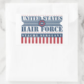 U.S. Hair Force Stache Sergeant Rechteckiger Aufkleber (Tasche)