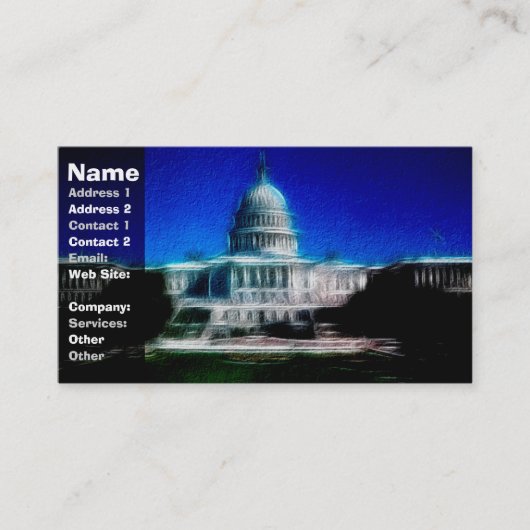 U.S. Hauptstadt Washington DC Visitenkarte (Vorderseite)