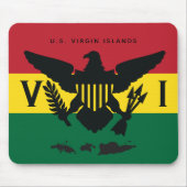 U.S. Jungfrau - Flag Rot, Gelb, Grün, Rasta Mousepad (Vorne)