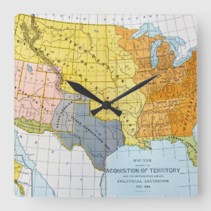 U.S. KARTE, 1776-1884 QUADRATISCHE WANDUHR