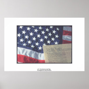 U.S. Konstitution und Flagge Poster