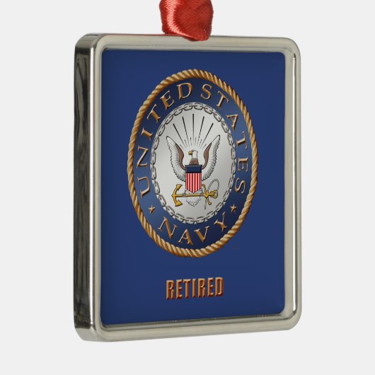 U.S. Marine pensionierte Keramik-Verzierung Silbernes Ornament (Rechts)