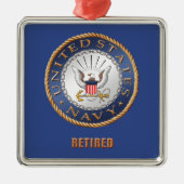 U.S. Marine pensionierte Keramik-Verzierung Silbernes Ornament (Vorne)