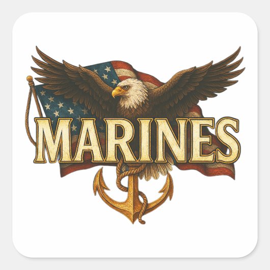U.S. Marine Square Sticker (Vorderseite)