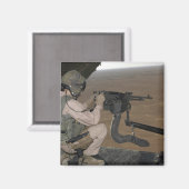 U.S. Marine-Test mit einer schweren Maschinenpisto Magnet (Vorderseite/Rückseite)