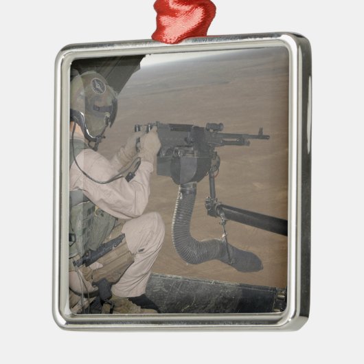 U.S. Marine-Test mit einer schweren Maschinenpisto Silbernes Ornament (Links)