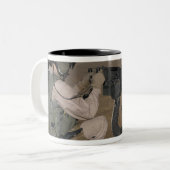 U.S. Marine-Test mit einer schweren Maschinenpisto Zweifarbige Tasse (Vorderseite Links)