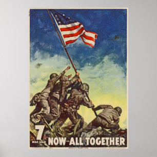 U.S. Marinekorps Vintag "jetzt alle zusammen " Poster