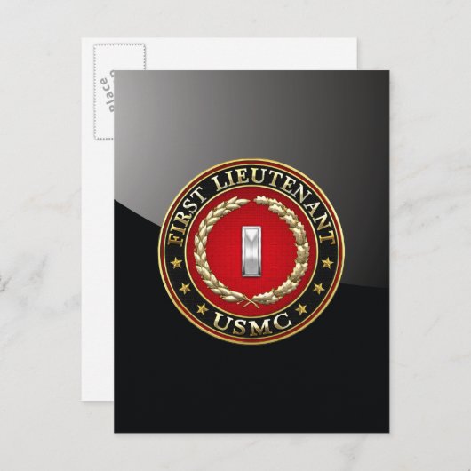 U.S. Marines: Erster Leutnant (USMC 1stLt) [3D] Postkarte (Vorne/Hinten)