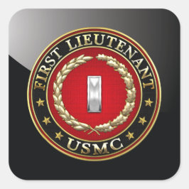 U.S. Marines: Erster Leutnant (USMC 1stLt) [3D] Quadratischer Aufkleber