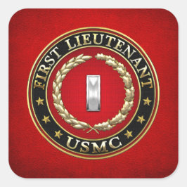 U.S. Marines: Erster Leutnant (USMC 1stLt) [3D] Quadratischer Aufkleber