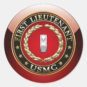 U.S. Marines: Erster Leutnant (USMC 1stLt) [3D] Runder Aufkleber