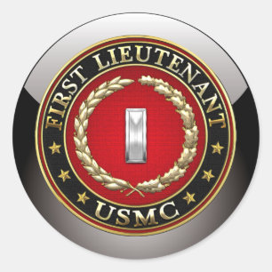 U.S. Marines: Erster Leutnant (USMC 1stLt) [3D] Runder Aufkleber