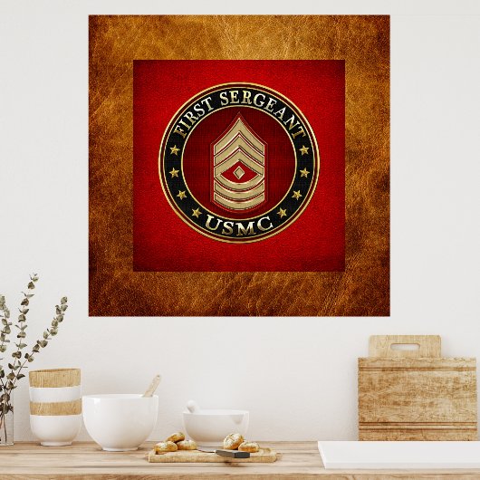 U.S. Marines: Erster Sergeant (USMC 1stSgt) [3D] Poster (Küche)
