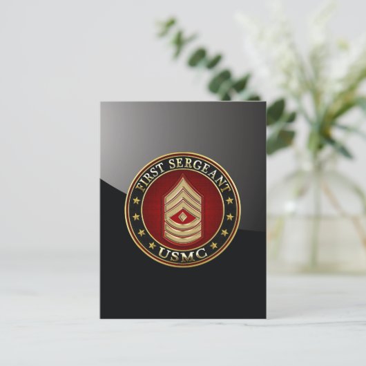 U.S. Marines: Erster Sergeant (USMC 1stSgt) [3D] Postkarte (Stehend Vorderseite)