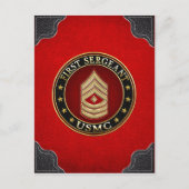 U.S. Marines: Erster Sergeant (USMC 1stSgt) [3D] Postkarte (Vorderseite)