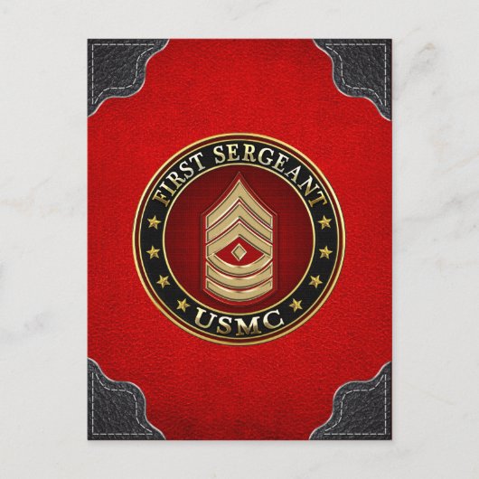 U.S. Marines: Erster Sergeant (USMC 1stSgt) [3D] Postkarte (Vorderseite)