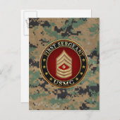 U.S. Marines: Erster Sergeant (USMC 1stSgt) [3D] Postkarte (Vorne/Hinten)