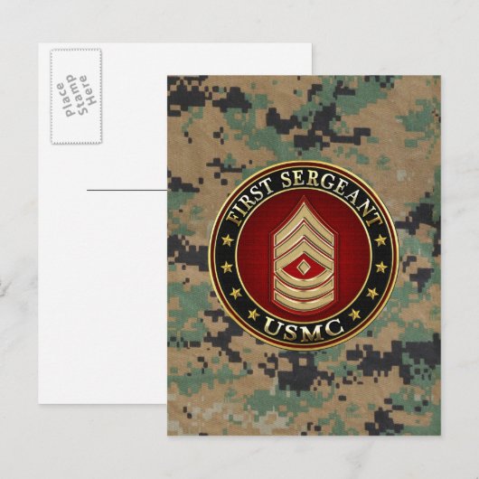 U.S. Marines: Erster Sergeant (USMC 1stSgt) [3D] Postkarte (Vorne/Hinten)