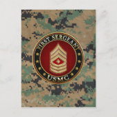 U.S. Marines: Erster Sergeant (USMC 1stSgt) [3D] Postkarte (Vorderseite)