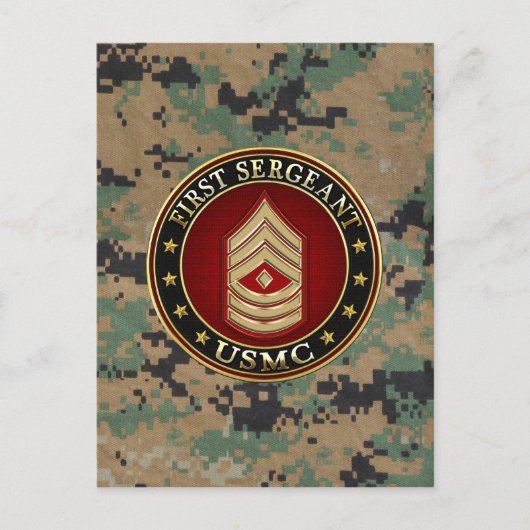 U.S. Marines: Erster Sergeant (USMC 1stSgt) [3D] Postkarte (Vorderseite)