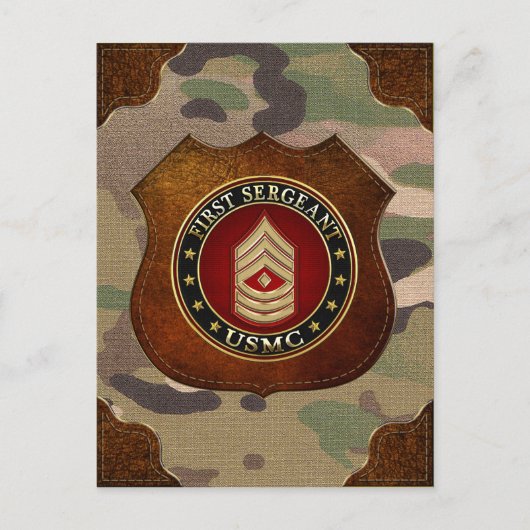 U.S. Marines: Erster Sergeant (USMC 1stSgt) [3D] Postkarte (Vorderseite)