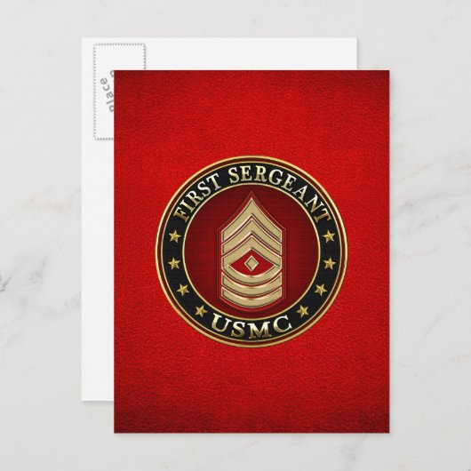 U.S. Marines: Erster Sergeant (USMC 1stSgt) [3D] Postkarte (Vorne/Hinten)