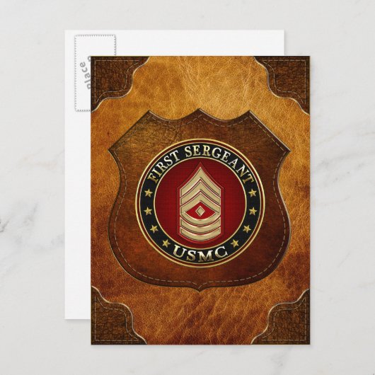 U.S. Marines: Erster Sergeant (USMC 1stSgt) [3D] Postkarte (Vorne/Hinten)