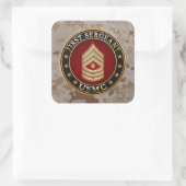 U.S. Marines: Erster Sergeant (USMC 1stSgt) [3D] Quadratischer Aufkleber (Tasche)