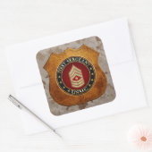 U.S. Marines: Erster Sergeant (USMC 1stSgt) [3D] Quadratischer Aufkleber (Umschlag)
