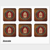 U.S. Marines: Erster Sergeant (USMC 1stSgt) [3D] Quadratischer Aufkleber (Blatt)