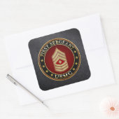 U.S. Marines: Erster Sergeant (USMC 1stSgt) [3D] Quadratischer Aufkleber (Umschlag)
