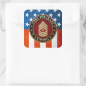 U.S. Marines: Erster Sergeant (USMC 1stSgt) [3D] Quadratischer Aufkleber (Tasche)