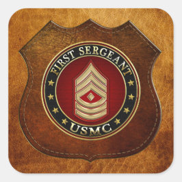 U.S. Marines: Erster Sergeant (USMC 1stSgt) [3D] Quadratischer Aufkleber