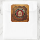 U.S. Marines: Erster Sergeant (USMC 1stSgt) [3D] Quadratischer Aufkleber (Tasche)