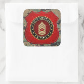 U.S. Marines: Erster Sergeant (USMC 1stSgt) [3D] Quadratischer Aufkleber (Tasche)