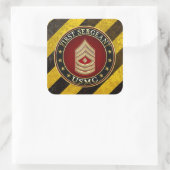 U.S. Marines: Erster Sergeant (USMC 1stSgt) [3D] Quadratischer Aufkleber (Tasche)